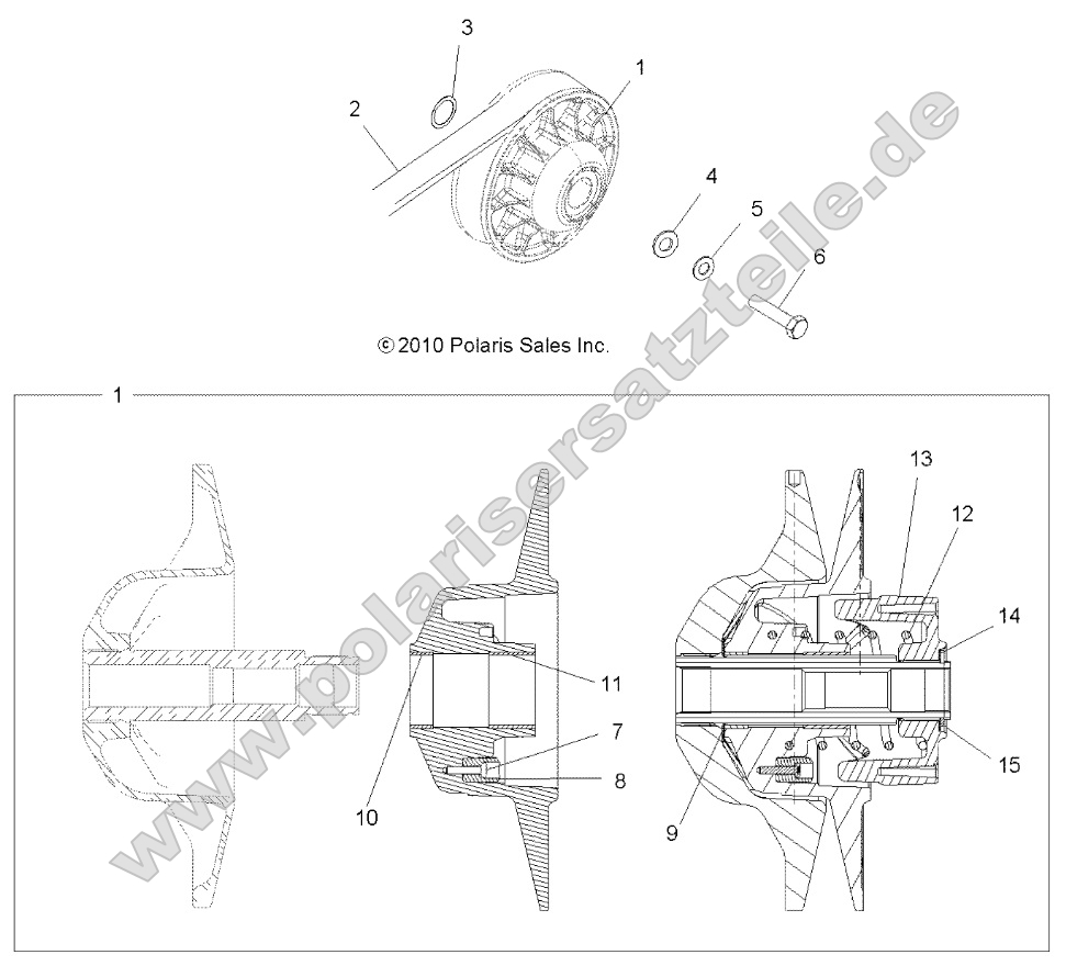 Drive Train, Secondary Clutch (49ATVCLUTCHDRIVEN11SP500) Drive Train, Secondary Clutch (49ATVCLUTCHDRIVEN11SP500)