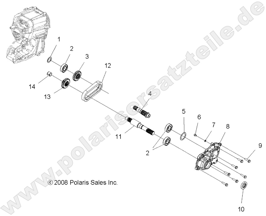 DRIVE TRAIN, MAIN GEARCASE OUTPUT SHAFT DRIVE TRAIN, MAIN GEARCASE OUTPUT SHAFT