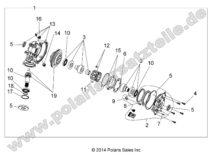 Drive Train, Front Gearcase Drive Train, Front Gearcase