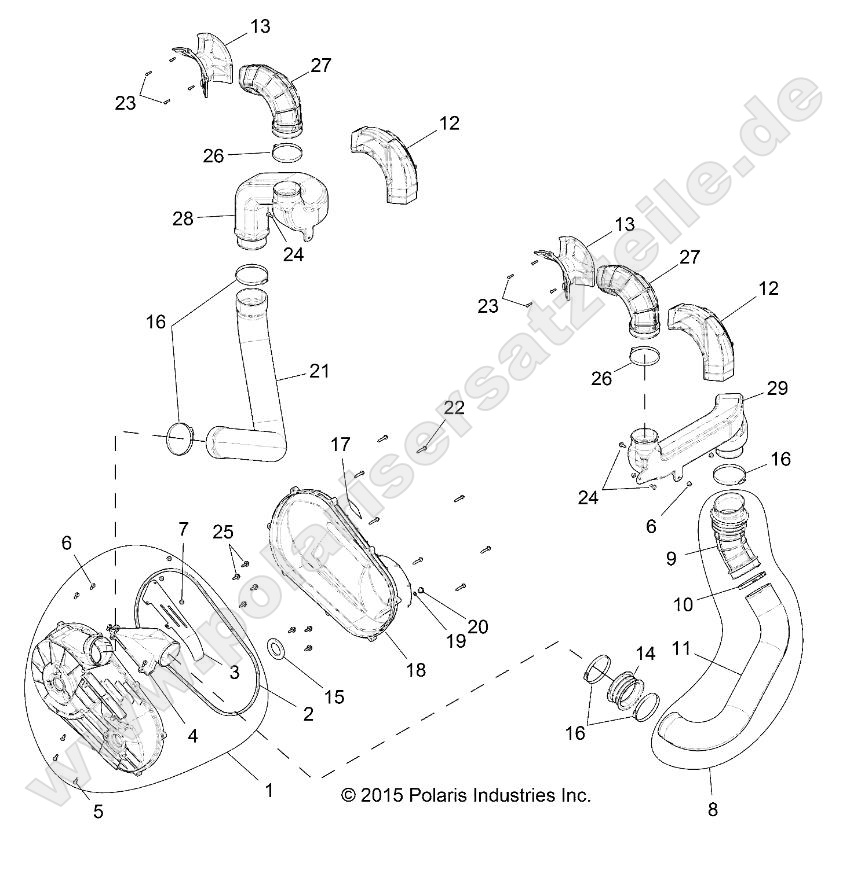 DRIVE TRAIN, CLUTCH COVER AND DUCTING DRIVE TRAIN, CLUTCH COVER AND DUCTING