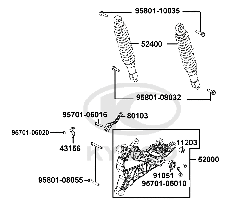 Federbein & Schwingarm hinten Federbein & Schwingarm hinten