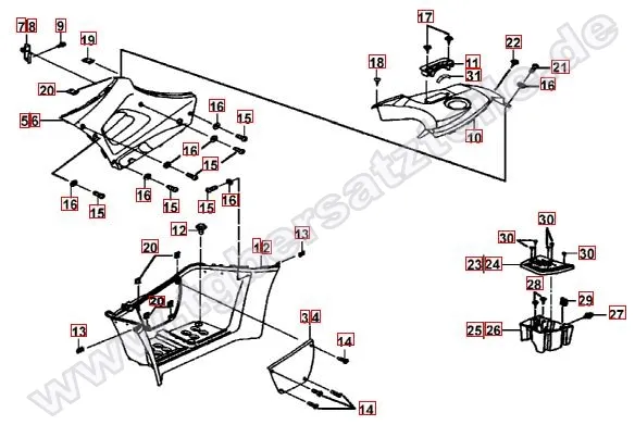 Fussstützen und Tankabdeckung Fussstützen und Tankabdeckung