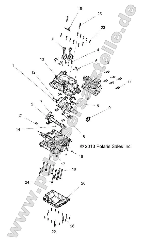 Engine, Crankcase and Crankshaft