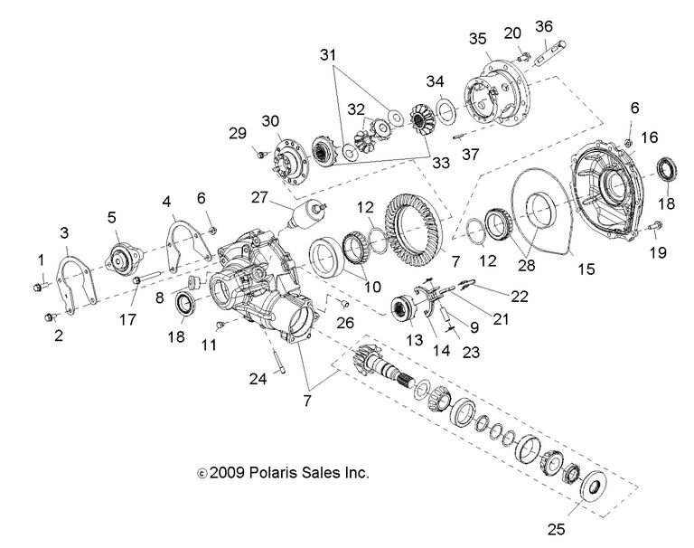 DRIVE TRAIN, GEARCASE, DIFFERENTIAL, INTERNAL COMPONENTS