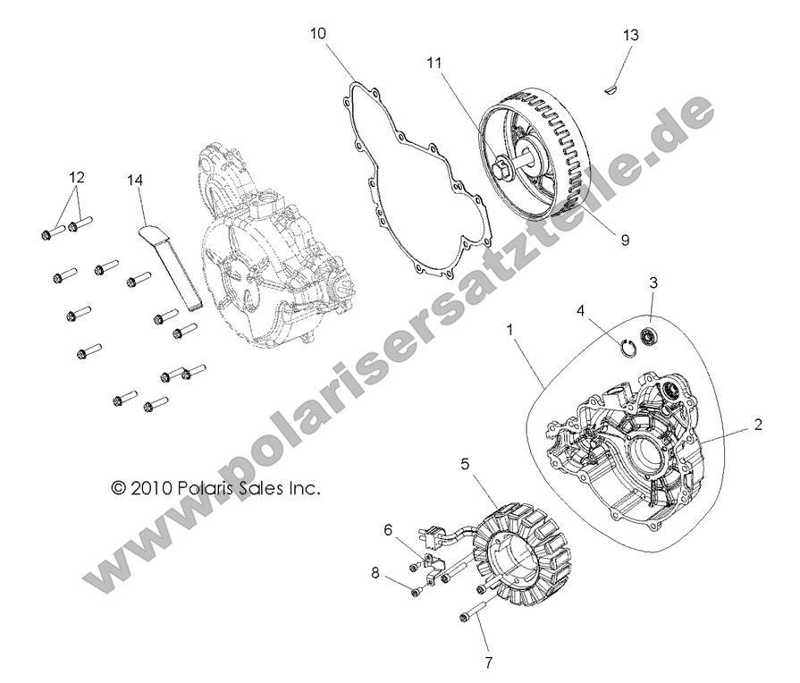 engine stator and cover