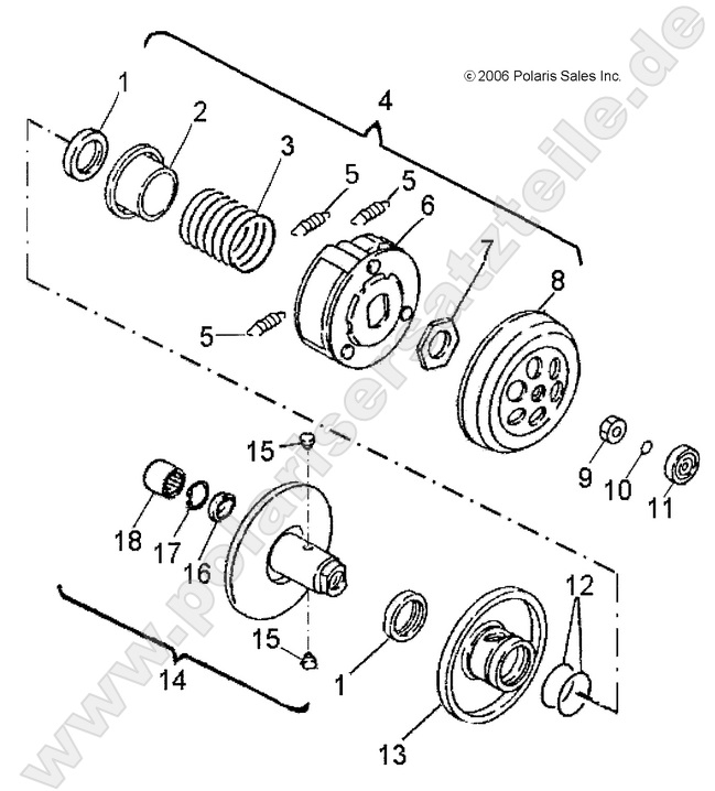 DRIVE TRAIN, SECONDARY CLUTCH DRIVE TRAIN, SECONDARY CLUTCH
