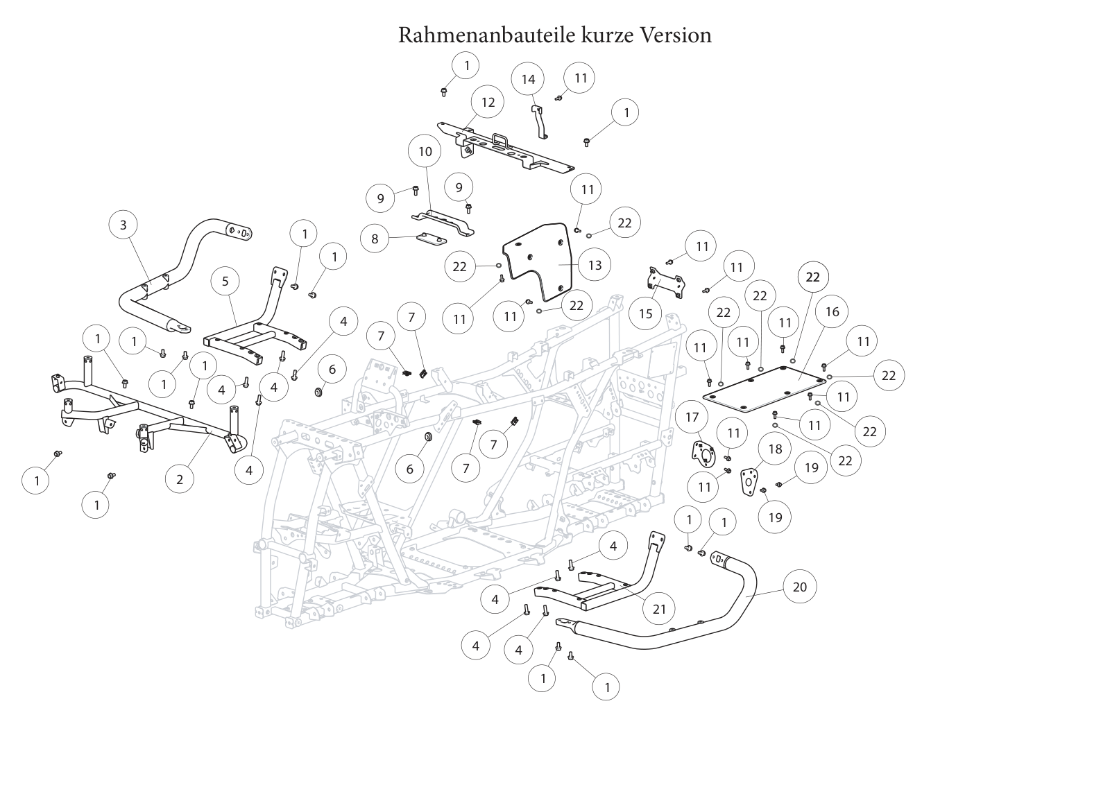 Rahmenanbauteile kurze Version Rahmenanbauteile kurze Version