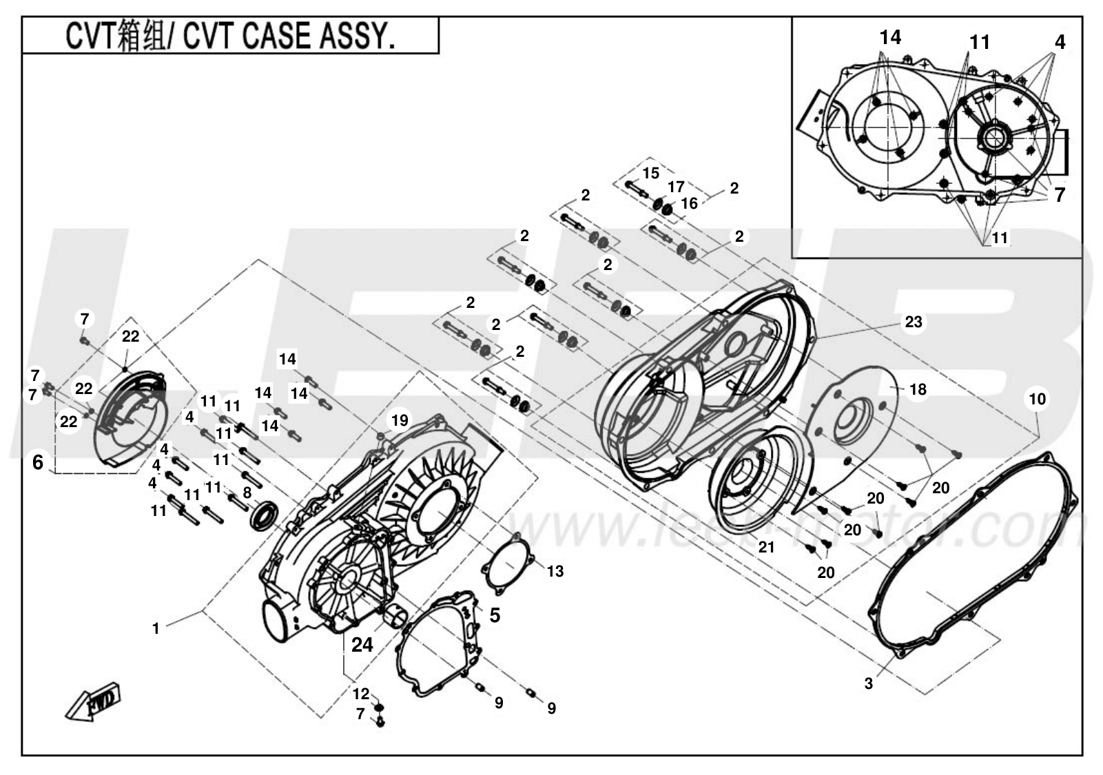 E01-3 CVT CASE ASSY. E01-3 CVT CASE ASSY.