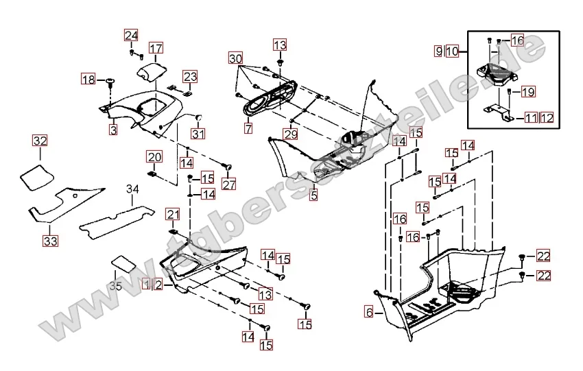 Fußstützen - Tankabdeckung