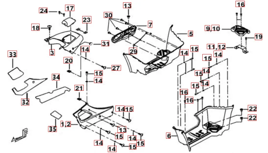 Fusstütze-Tankabdeckung