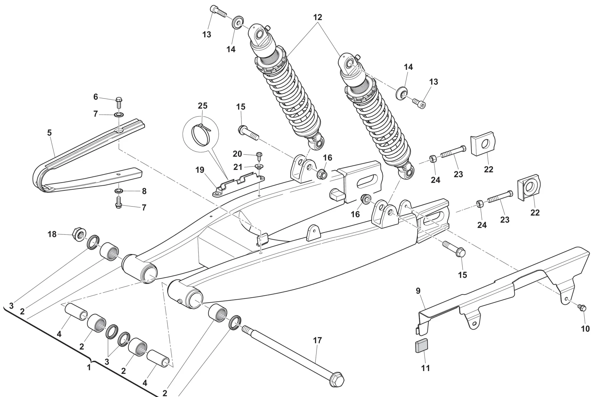 Hinterradschwinge / Stoßdämpfer Hinterradschwinge / Stoßdämpfer