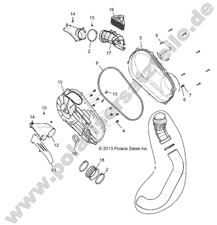 DRIVE TRAIN, CLUTCH OVER AND DUCTING DRIVE TRAIN, CLUTCH OVER AND DUCTING