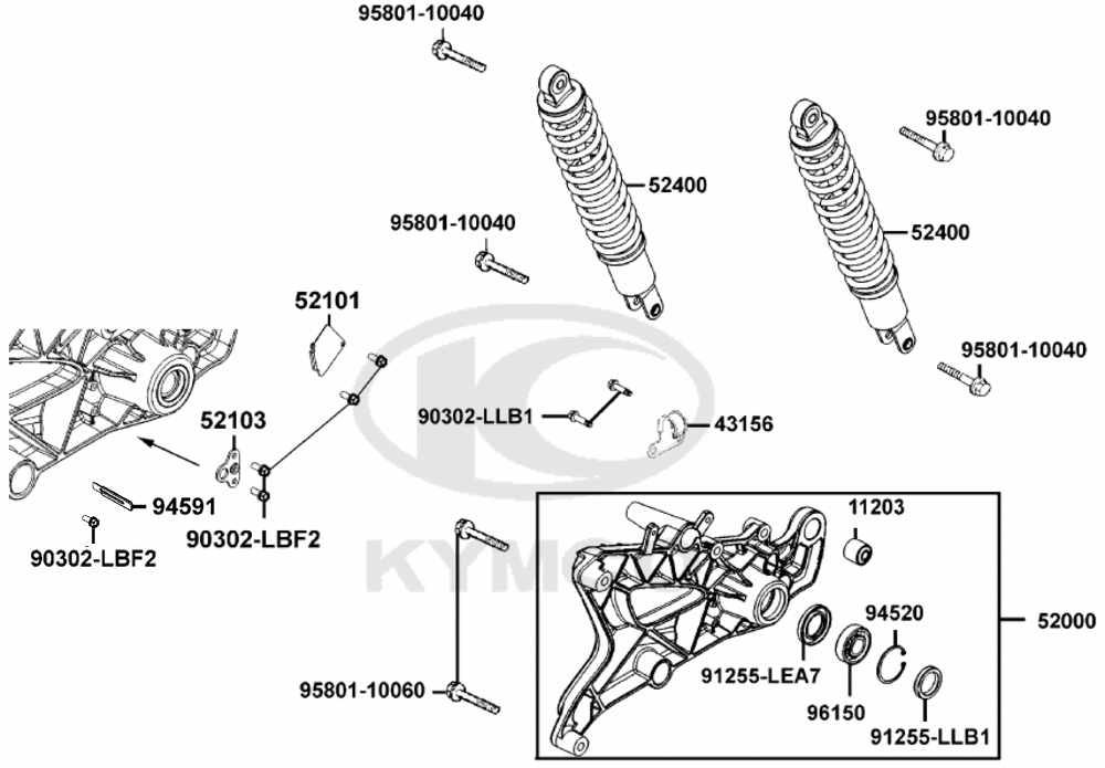 Stoßdämpfer hinten & Schwingarm Stoßdämpfer hinten & Schwingarm