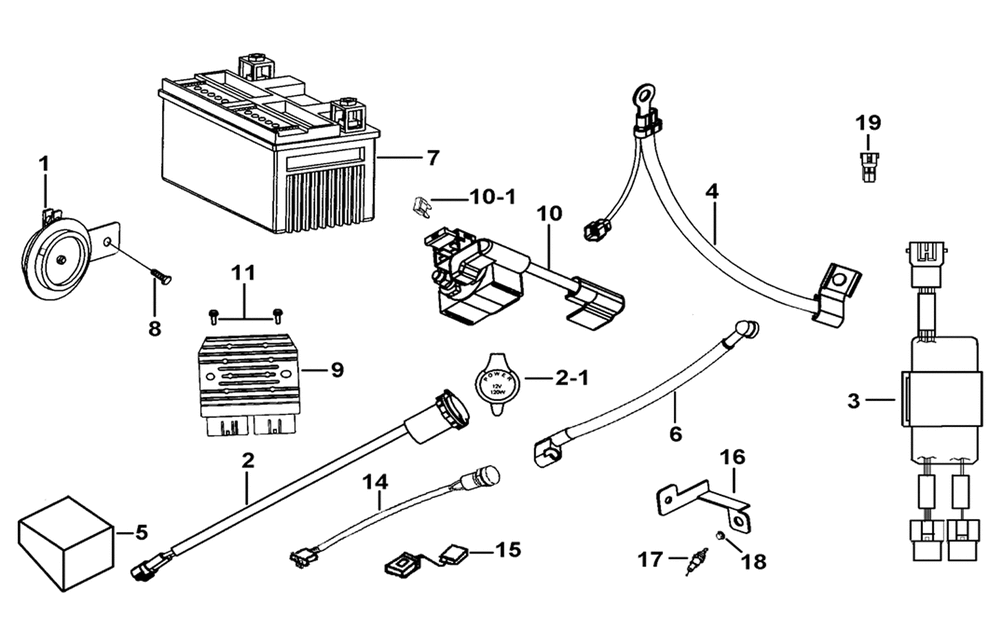 Batterie, Regler & Elektrische Bauteile