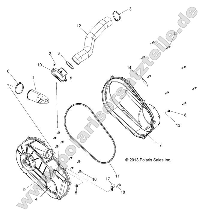 DRIVE TRAIN, CLUTCH COVER and DUCTING DRIVE TRAIN, CLUTCH COVER and DUCTING