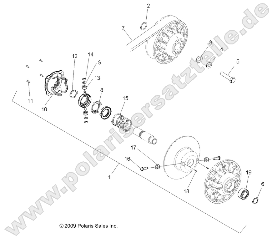 DRIVE TRAIN, SECONDARY CLUTCH DRIVE TRAIN, SECONDARY CLUTCH