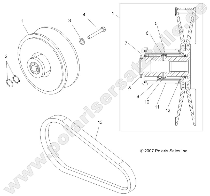 DRIVE TRAIN, SECONDARY CLUTCH DRIVE TRAIN, SECONDARY CLUTCH