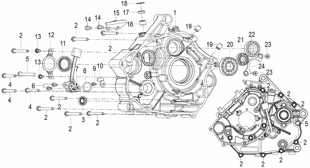 Kurbelgehäuse, links Kurbelgehäuse, links