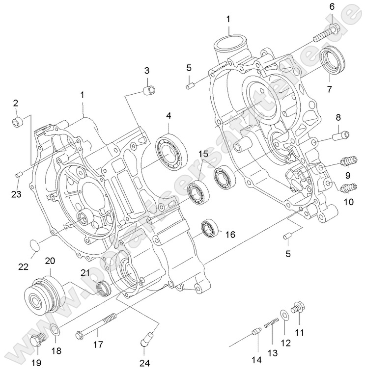 ENGINE, CRANKCASE ENGINE, CRANKCASE