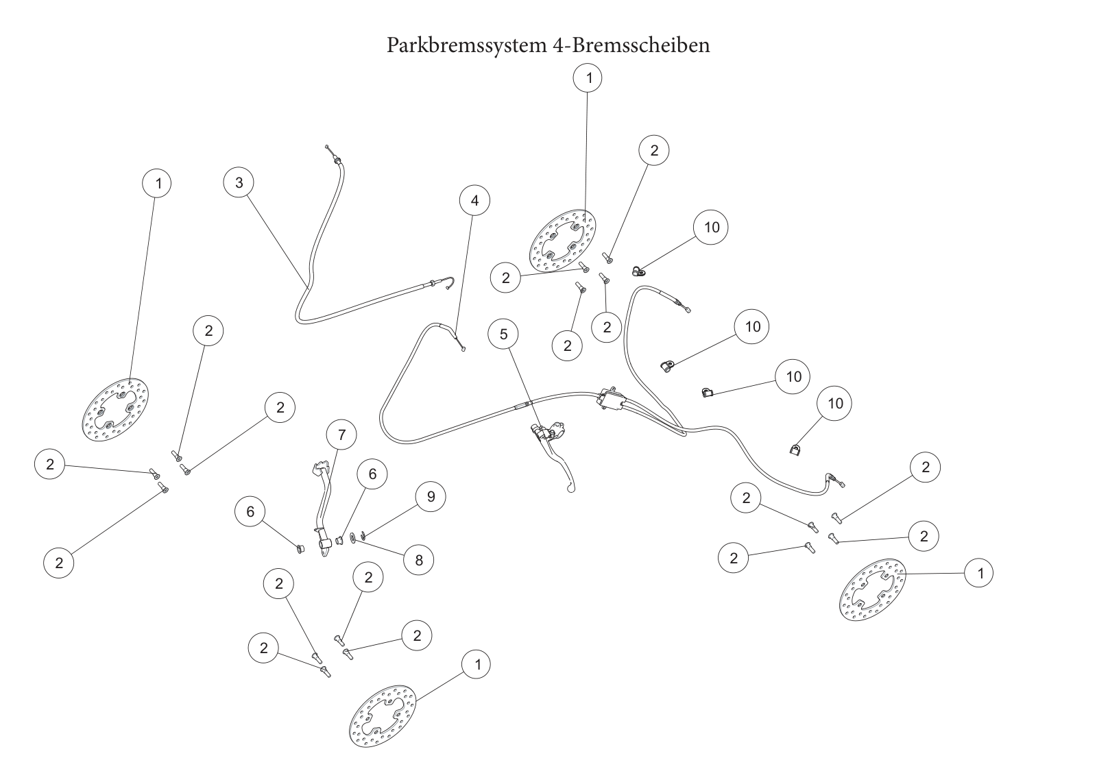 Parkbremssystem 4-Bremsscheiben