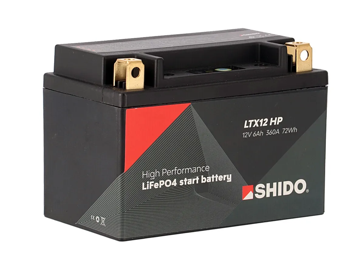 Shido LTX12 HP Lithium Ionen Batterie 12V LiFePO4 (YTX12-BS FTX12-BS)