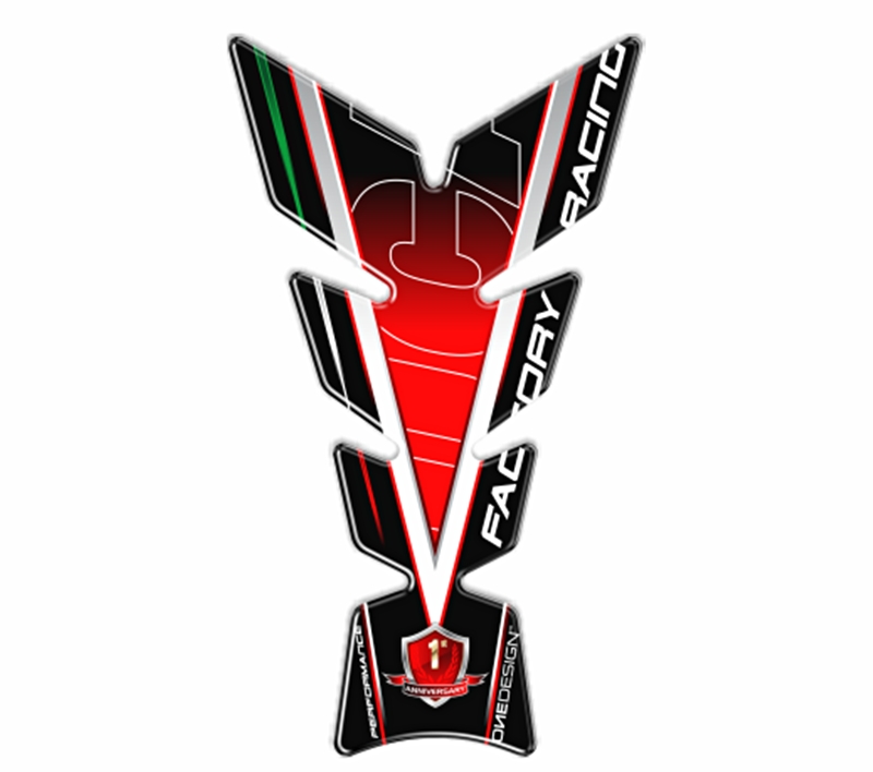 OneDesign Tankpad Moon Factory "schwarz-rot" passend für Ducati Motorräder - CGMOON7P