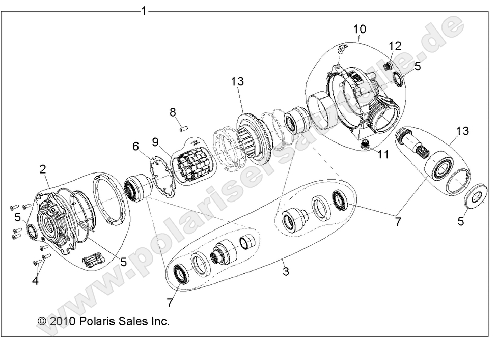DRIVE TRAIN, FRONT GEARCASE INTERNALS DRIVE TRAIN, FRONT GEARCASE INTERNALS