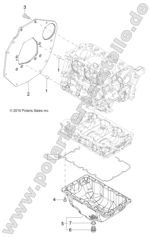 Engine, Mounting Flange and Oil Sump