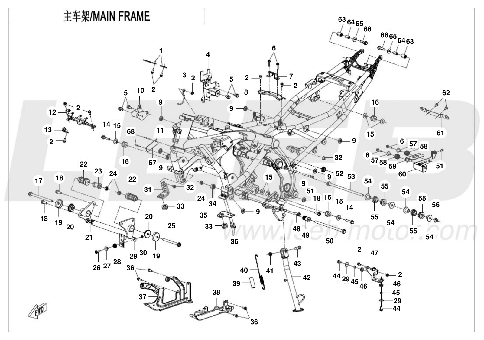 25-CF700-9AH-F03-2 FRAME ASSY 25-CF700-9AH-F03-2 FRAME ASSY