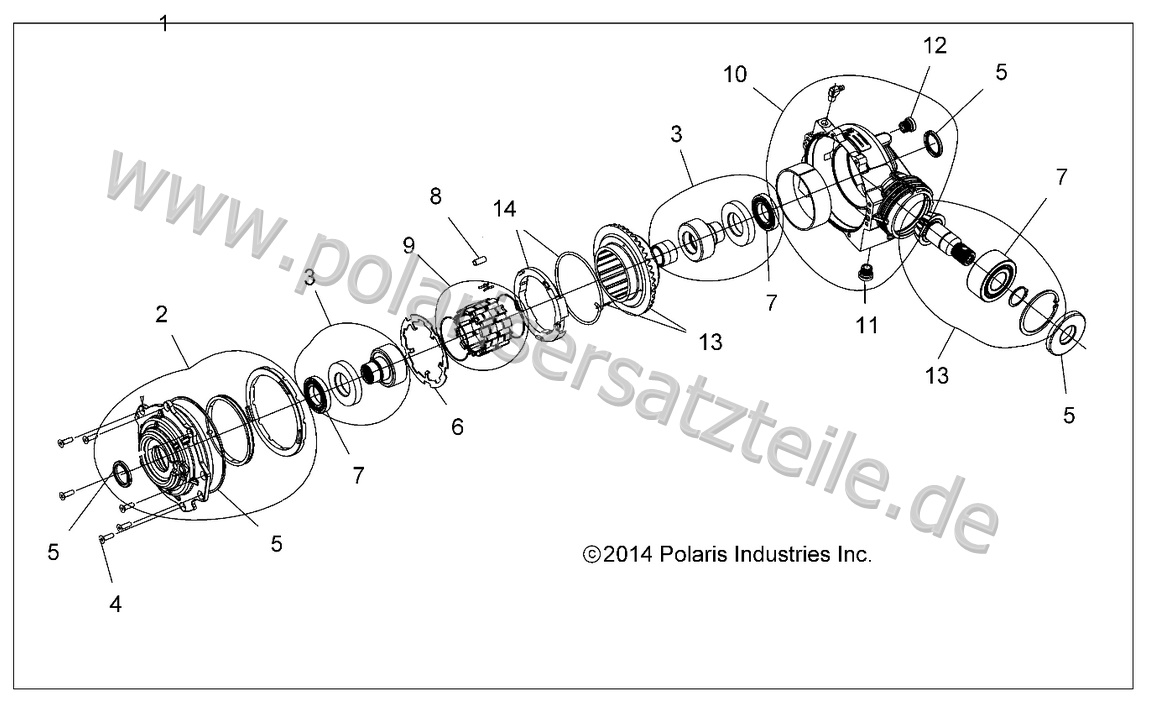 DRIVE TRAIN, FRONT GEARCASE INTERNALS DRIVE TRAIN, FRONT GEARCASE INTERNALS