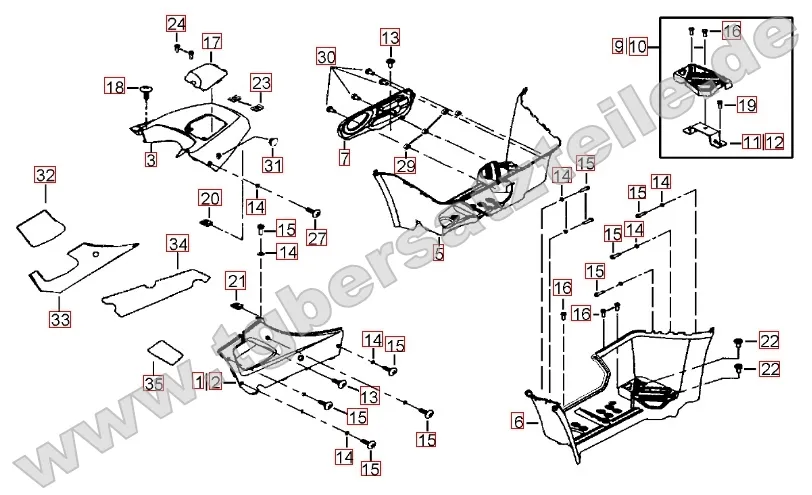 Fußstützen - Tankabdeckung Fußstützen - Tankabdeckung