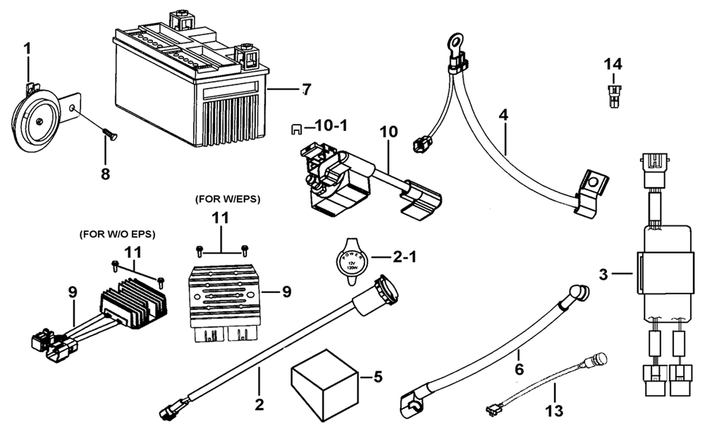 Batterie, Regler & Elektrische Bauteile