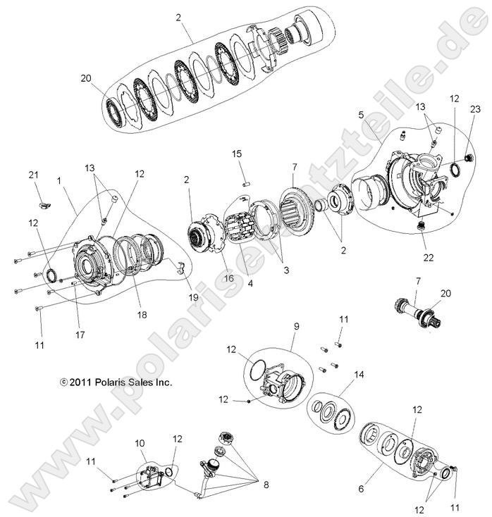 DRIVE TRAIN, FRONT GEARCASE INTERNALS DRIVE TRAIN, FRONT GEARCASE INTERNALS