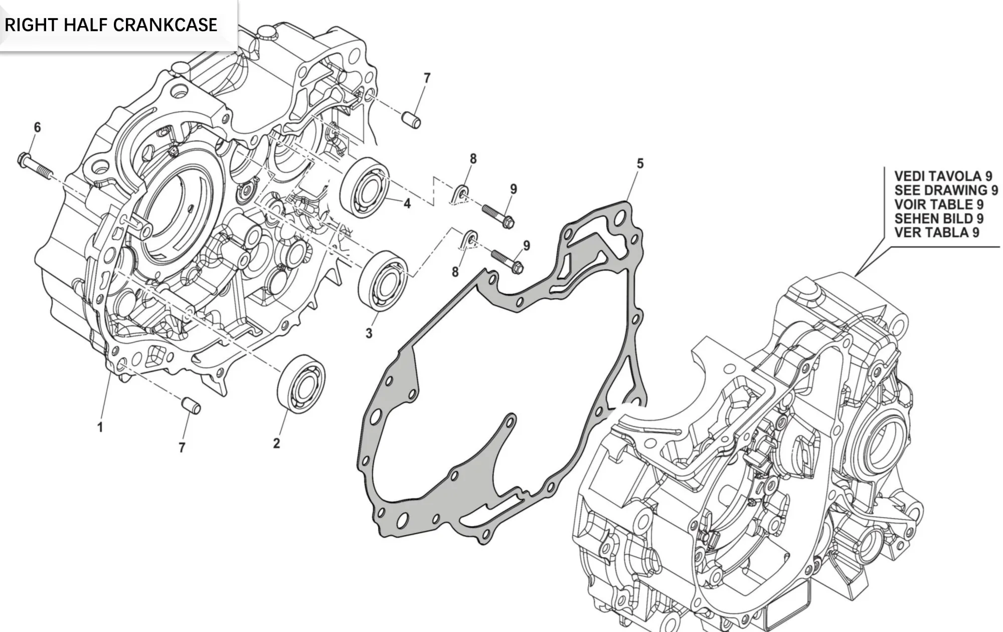 Motorgehäuse rechts