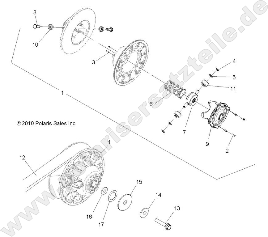 DRIVE TRAIN, SECONDARY CLUTCH