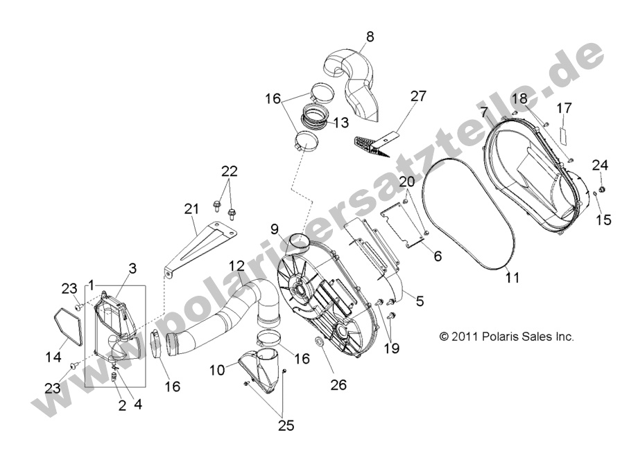 DRIVE TRAIN, CLUTCH COVER and DUCTING DRIVE TRAIN, CLUTCH COVER and DUCTING