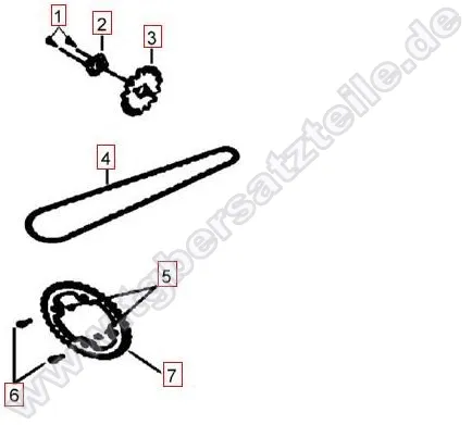 Kettenrad-Kette-Ritzel