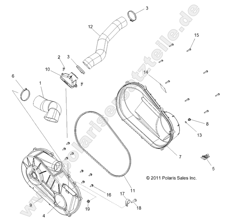 DRIVE TRAIN, CLUTCH COVER and DUCTING DRIVE TRAIN, CLUTCH COVER and DUCTING