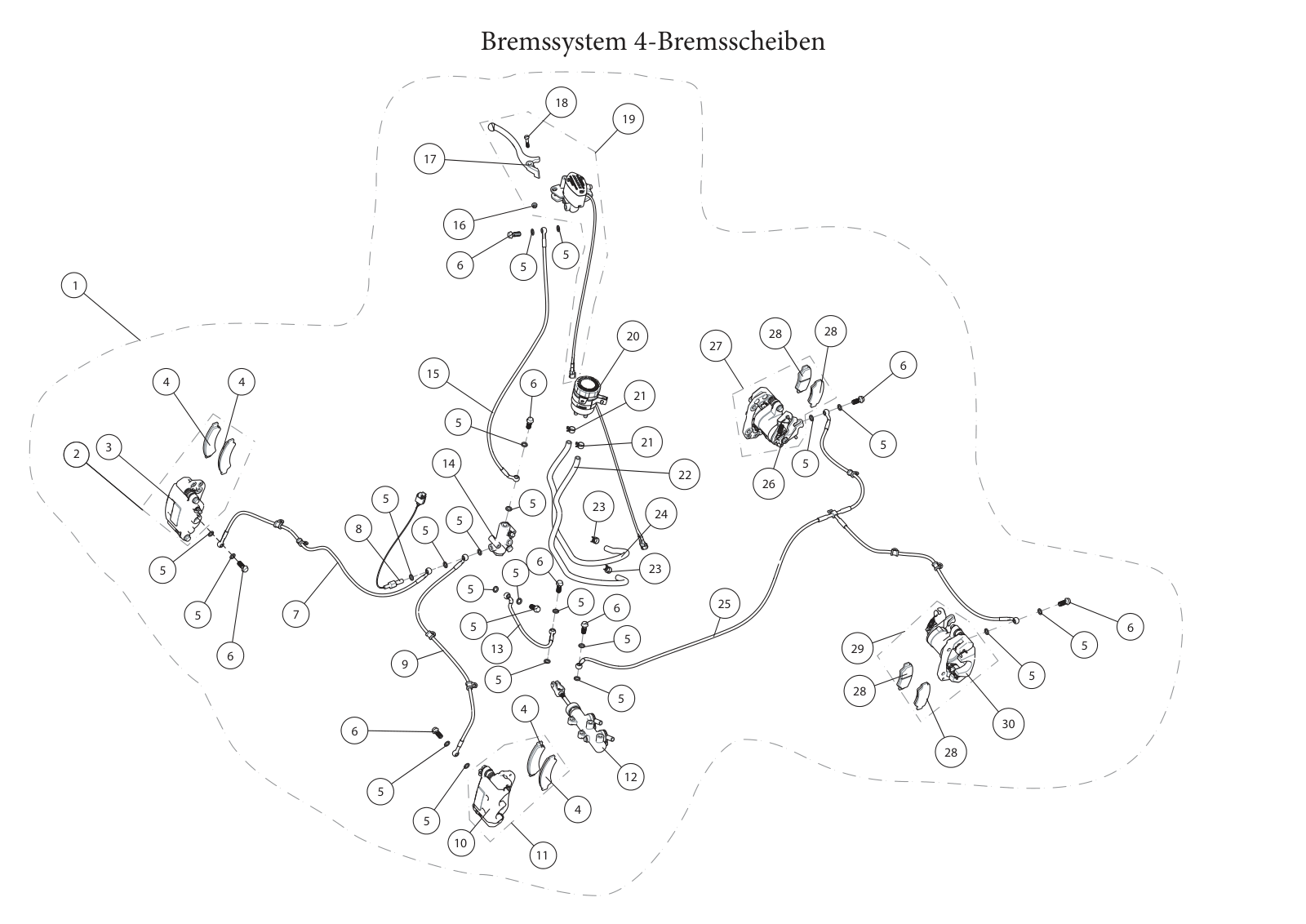 Bremssystem 4-Bremsscheiben Bremssystem 4-Bremsscheiben