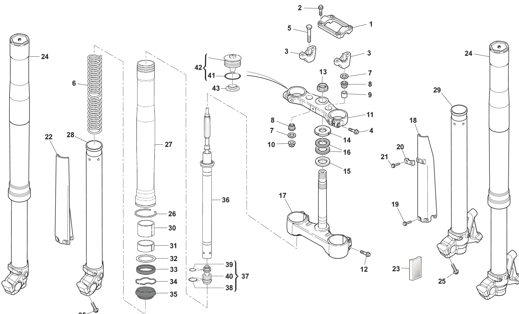 Gabel / Gabelbrücke SM Motard