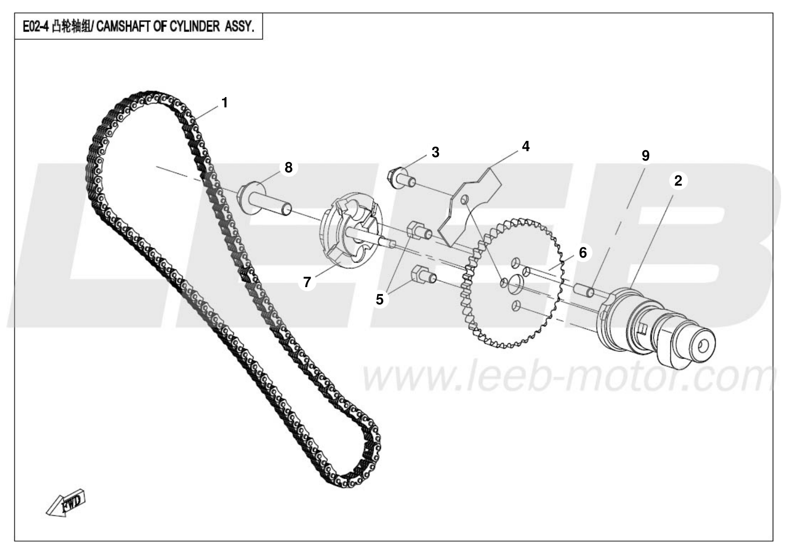 E02-4 CAMSHAFT OF CYLINDER ASSY E02-4 CAMSHAFT OF CYLINDER ASSY