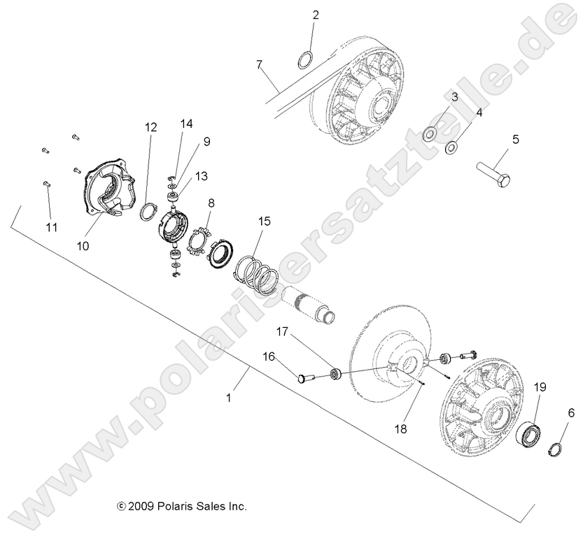 DRIVE TRAIN, SECONDARY CLUTCH