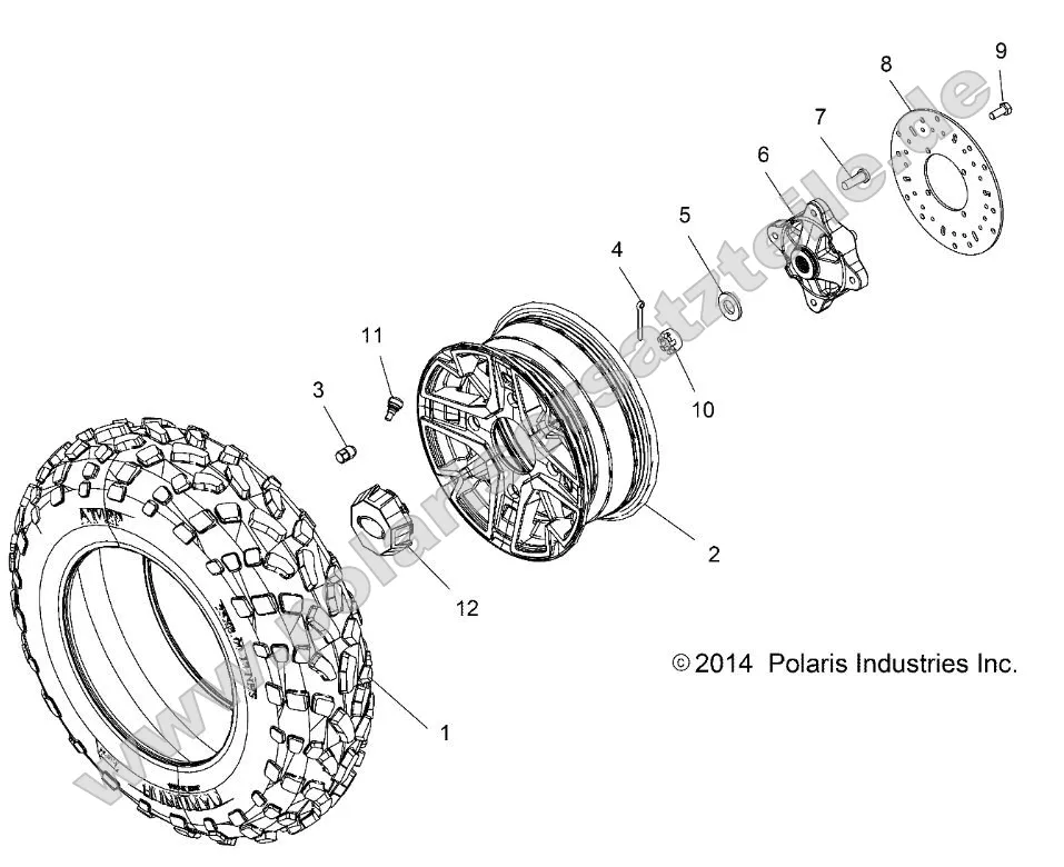 Wheels, Front Tire and Brake Disc (49ATVWHEELFRT15ACEEU1)