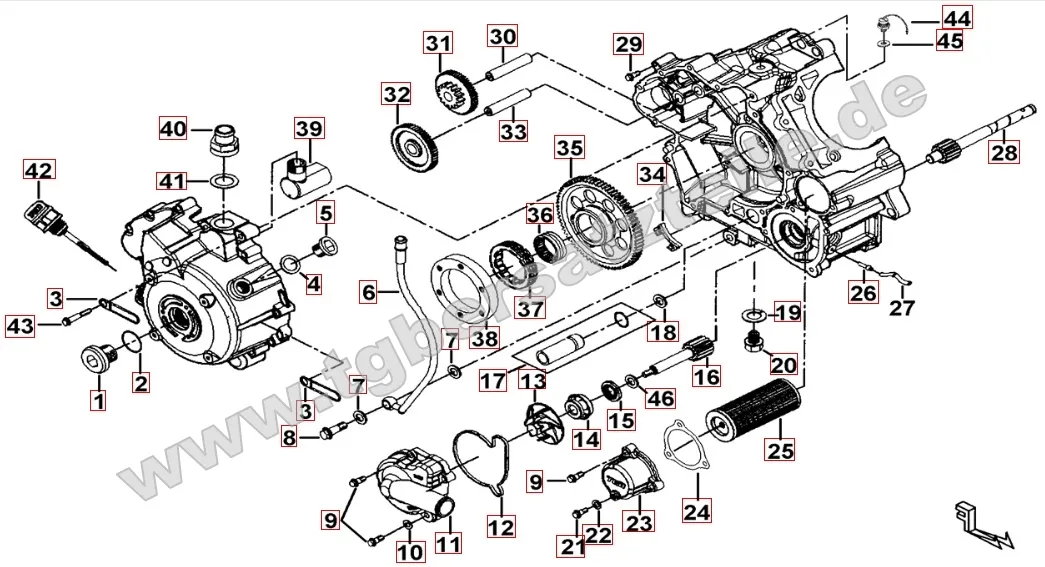 Motorgehäuse rechts Motorgehäuse rechts
