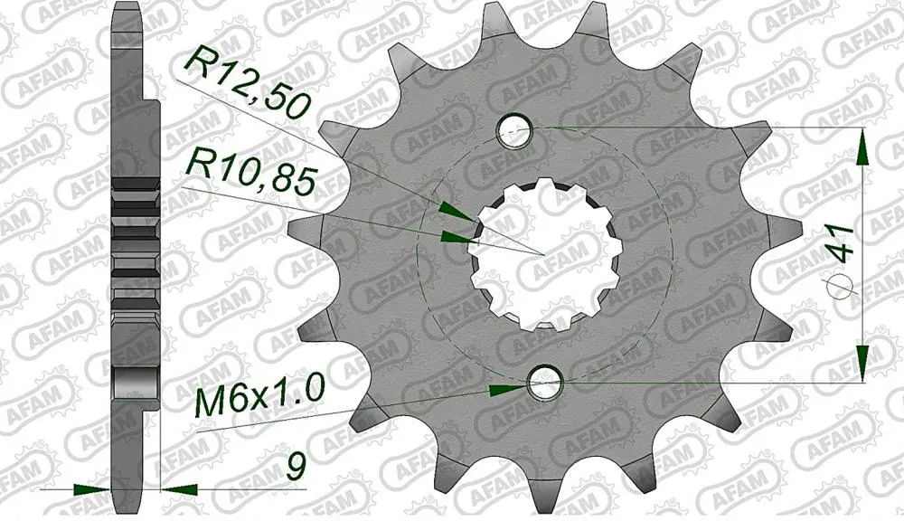 afam_ritzel_vorne_20510 AFAM Kettensatz Stahl 520 XRR2-G 14x48 - Honda XR 600R 1991-00