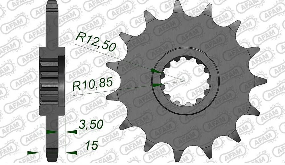 AFAM Kettensatz Stahl 525 XRR 15x40 - Kawasaki ZX-6R Ninja 1995-97