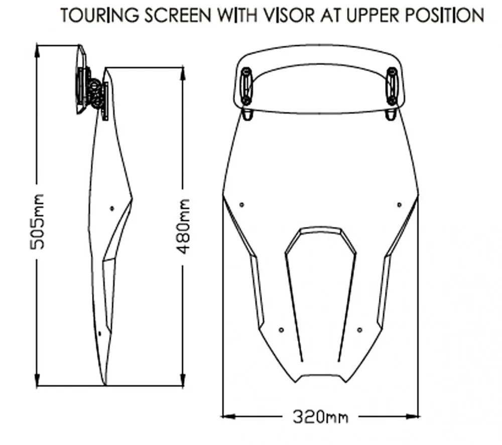 Puig Touren Verkleidungsscheibe +Spoiler Getönt Honda CRF 1100 Africa Twin 2020-