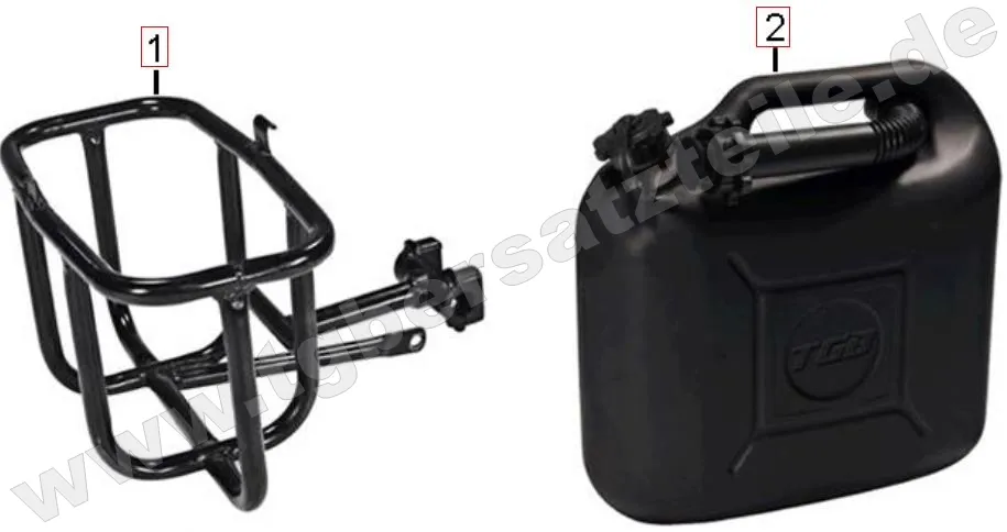 Benzinkanister u. Halter Benzinkanister u. Halter