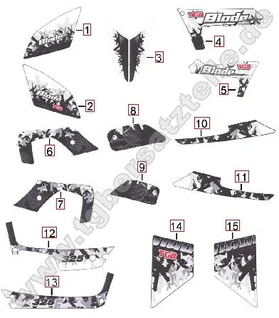 Aufkleber 2 für oranges Fahrzeug