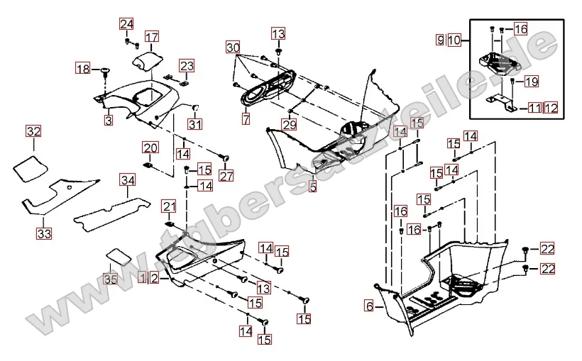 Fußstütze - Tankabdeckung